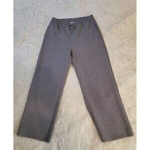 Womens Large Lined Grey Casual Tech Jogger Sweatpants Drawstring With Pockets